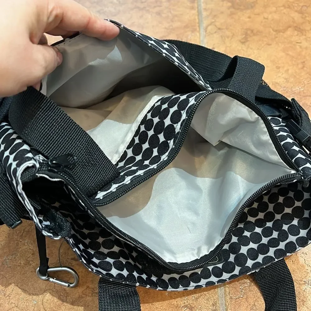Skip Hop Spark Diaper Bag Multi pockets attaches to stroller‎ Black dots